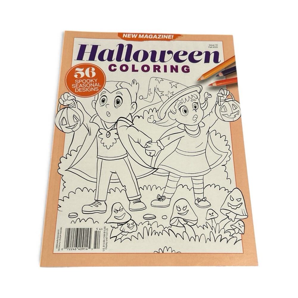 HALLOWEEN COLORING MAGAZINE ISSUE 10 FREE SHIPPING 2025 Spooky Seasonal‎ Designs - Picture 1 of 4
